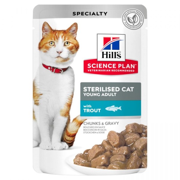 HILL'S FELINE YOUNG ADULT STERILISED TROUT 12x85GR(ΦΑΚΕΛΑΚΙ) HILL'S FELINE YOUNG ADULT STERILISED TROUT 12x85GR(ΦΑΚΕΛΑΚΙ)