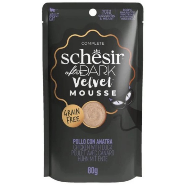 SCHESIR CAT AFTER DARK VELVET MOUSSE POUCH ΚΟΤΟΠΟΥΛΟ ΜΕ ΠΑΠΙΑ 80g