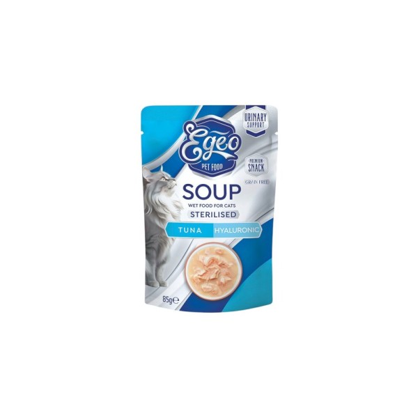 EGEO CAT SOUP STERILIZED TUNA & HYALURONIC ACID 85gr EGEO CAT SOUP STERILIZED TUNA & HYALURONIC ACID 85gr