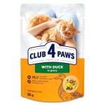CLUB 4 PAWS Υγρή adult με παπια σε σάλτσα 85gr CLUB 4 PAWS Υγρή adult με παπια σε σάλτσα 85gr