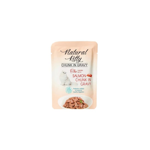NATURAL KITTY CHICKEN SALMON GRAVY 85GR