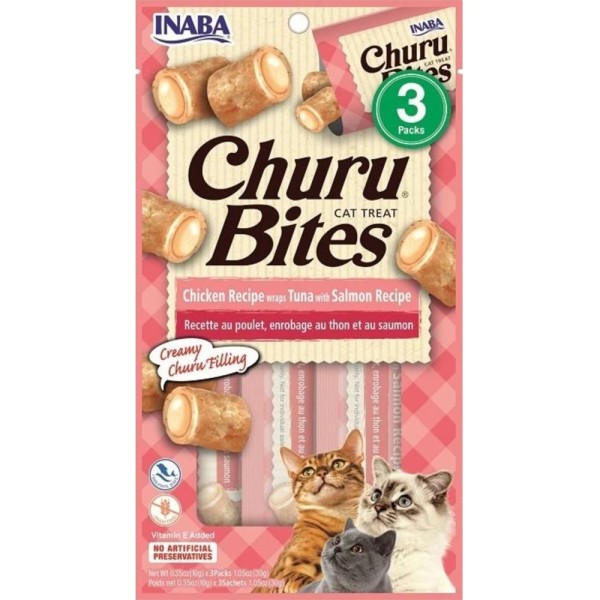 CHURU CAT BITES CHICKEN & TUNA & SALMON 30GR