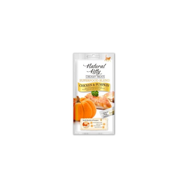 NATURAL KITTY CREAMY CHICKEN PUMPKIN 4X12GR NATURAL KITTY CREAMY CHICKEN PUMPKIN 4X12GR