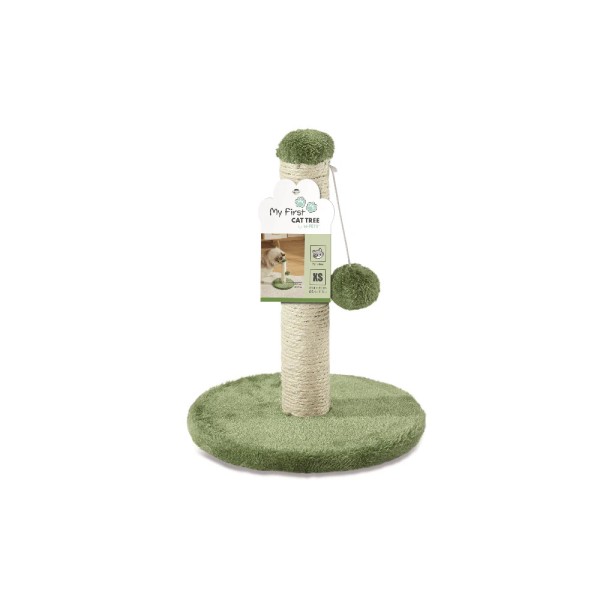 MPETS MY SECOND CAT TREE POMPOM GREEN MPETS MY SECOND CAT TREE POMPOM GREEN