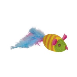 NOBBY KNITTED MOUSE FEATHERS & CATNIP ..