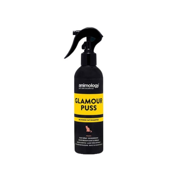 ANIMOLOGY GLAMOUR PUSS NO RINSE CAT SHAMPOO PEACH VEGAN 250ML