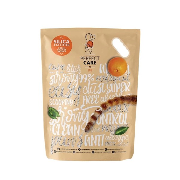 PERFECT CARE CAT SILICA LITTER ΠΟΡΤΟΚΑΛΙ 5.8L