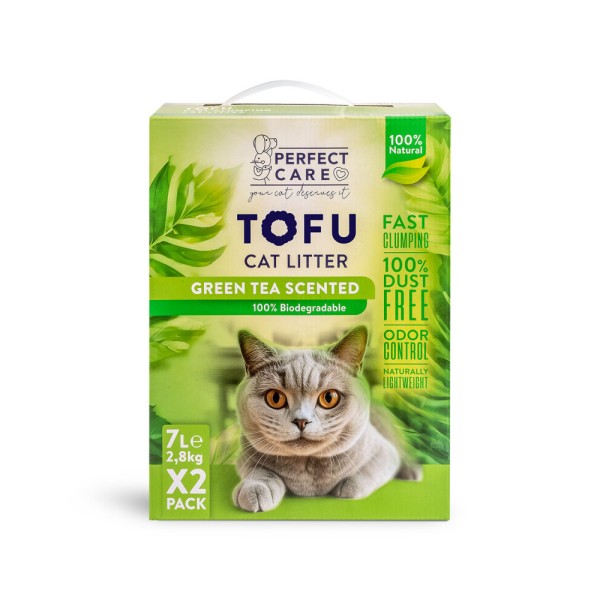PERFECT CARE CAT LITTER TOFU GREEN TEA 14L(2X7L)