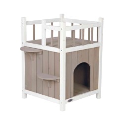 TRIXIE ΣΠΙΤΙ ΓΑΤΑΣ ΜΕ ΜΠΑΛΚΟΝΙ ΓΚΡΙ- ΑΣΠΡΟ 45x65x45cm TRIXIE ΣΠΙΤΙ ΓΑΤΑΣ ΜΕ ΜΠΑΛΚΟΝΙ ΓΚΡΙ- ΑΣΠΡΟ 45x65x45cm