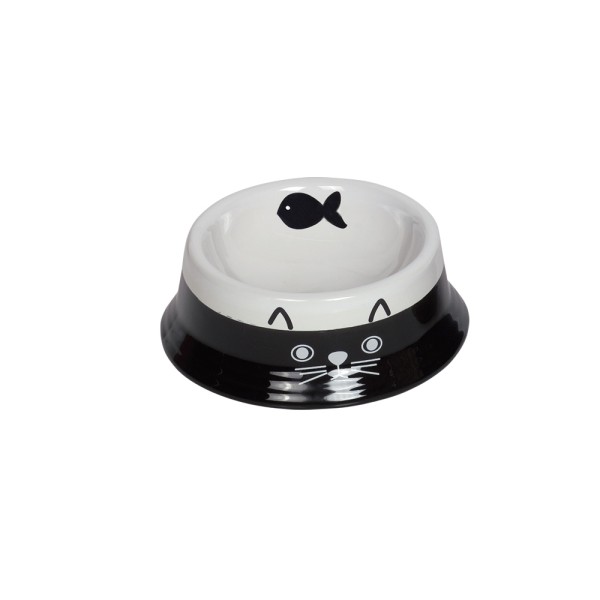 NOBBY ΚΕΡΑΜΙΚΟ ΠΙΑΤΟ ΓΑΤΑΣ FACE BLACK & WHITE 14cm/0.14lt NOBBY ΚΕΡΑΜΙΚΟ ΠΙΑΤΟ ΓΑΤΑΣ FACE BLACK & WHITE 14cm/0.14lt