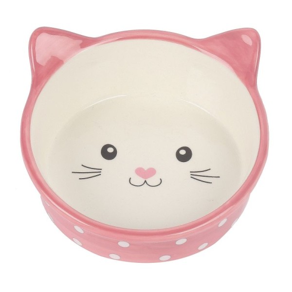 HAPPY PET ΚΕΡΑΜΙΚΟ ΜΠΩΛ POLKA CAT PINK SM 13CM/300ML 13177 ..