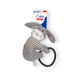 GLEE ΠΑΙΧΝΙΔΙ ΣΚΥΛΟΥ BUNNY GREY HOOP ROPE SQUEAKY GLEE ΠΑΙΧΝΙΔΙ ΣΚΥΛΟΥ BUNNY GREY HOOP ROPE SQUEAKY