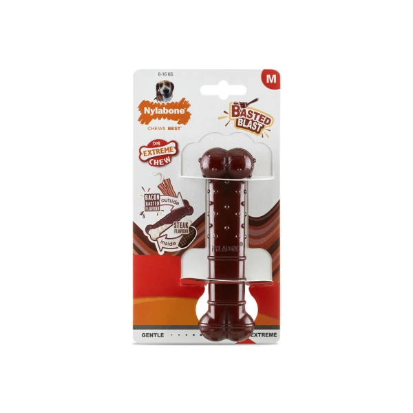 NYLABONE EXTREME CHEW BASTED BONE BACON MD NYLABONE EXTREME CHEW BASTED BONE BACON MD